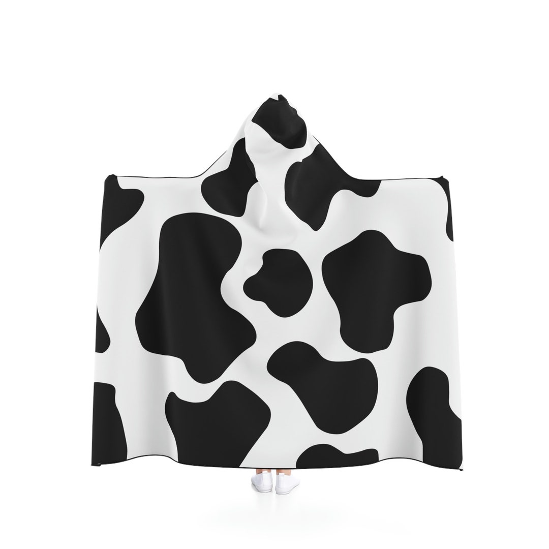 Cow Print Hooded Blanket, Cow Print Lovers, Cow Print Gift, Cow Print