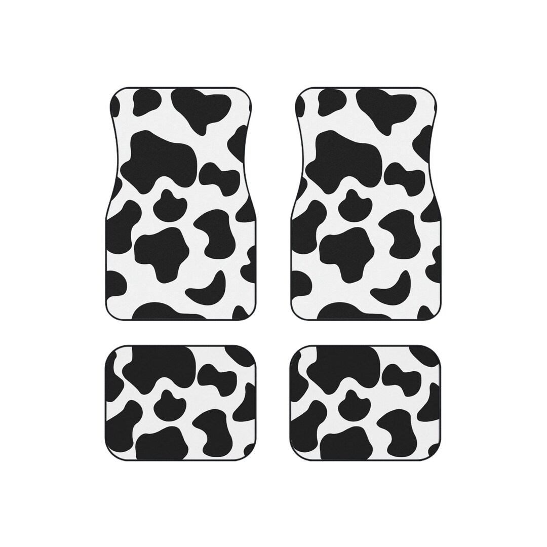 Cow Print Car Mats set of 4, Cow Print Car Accessories, Cow Print