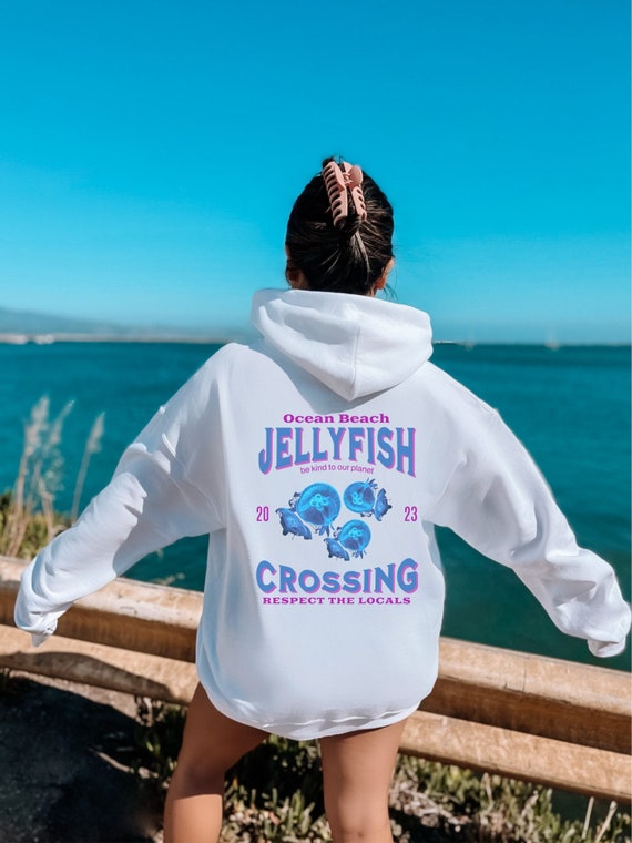 Jellyfish, Custom Beach Hoodie, Ocean Lover Gift, Coconut Girl