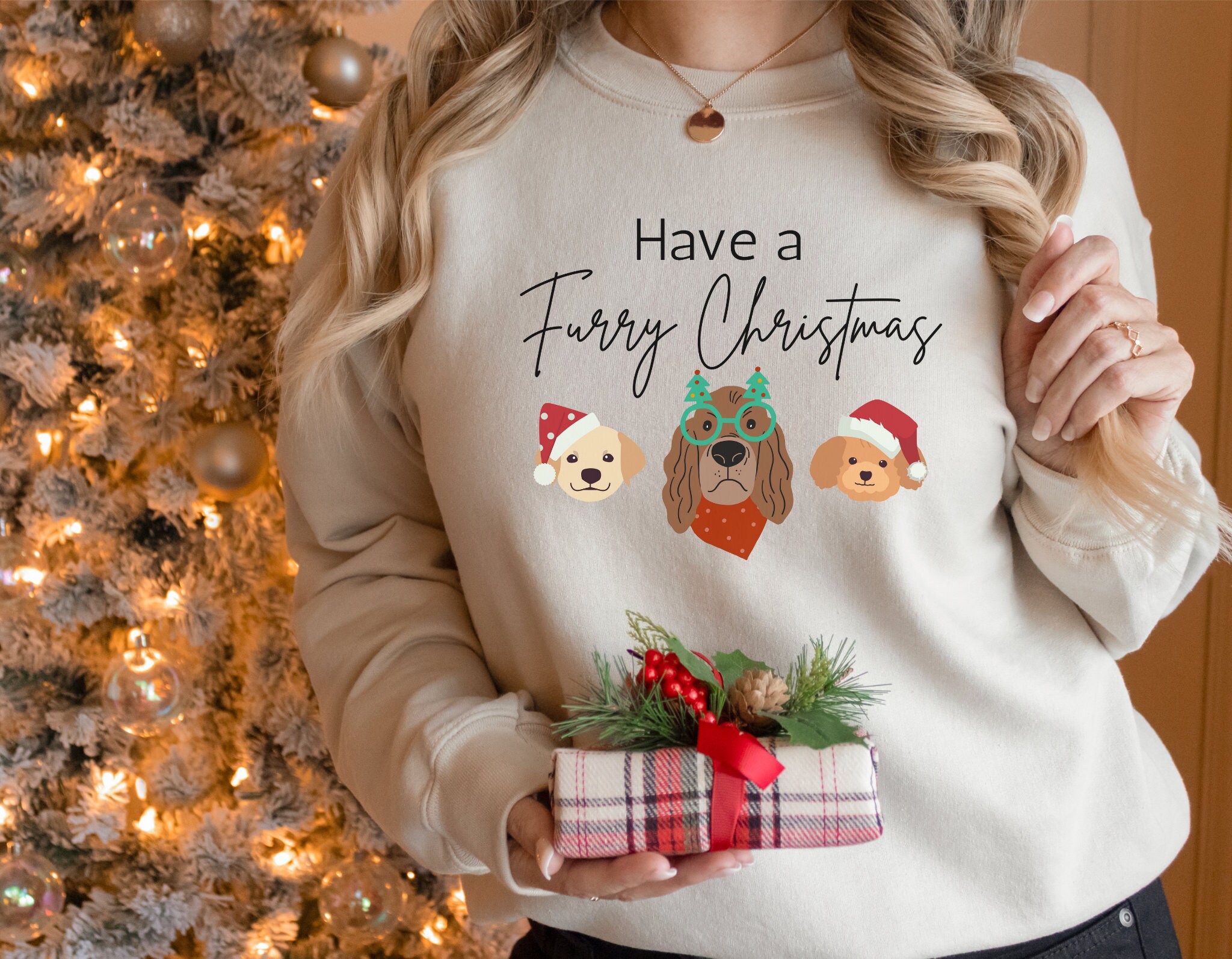 Have a Furry Christmas Cute Dog Lover Christmas Sweatshirt Unisex Heavy Blend Crewneck Sweatshirt Etsy Australia