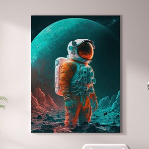 Astronaut Poster on moon | Instant Download | Multiple Printable Sizes | Digital Art | Space Art | Astronauts | Home Decor | Kids Room