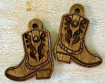 Wood Cowboy Boot Earring Blanks, DIY Jewelry Making