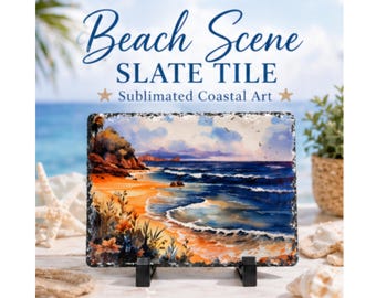 PERSONALIZED BEACH SLATE, Coastal Decor Gift, Beach House Decor, Nautical Gift Idea, Sublimated Slate Plaque - Free Shipping