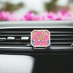 HIBISCUS FLOWER Car Diffuser Vent Clip On, Personalized, Car Accessory, Gift, Essential Oil, Air Freshener, Car Decoration