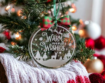 Warm Winter Wishes Acrylic Christmas Ornament