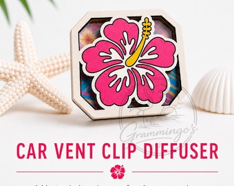 Hibiscus Flower Car Diffuser Vent Clip, Personalized Car Accessory