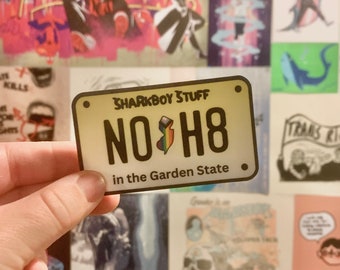 No Hate in the Garden State NJ New Jersey License Plate Sticker