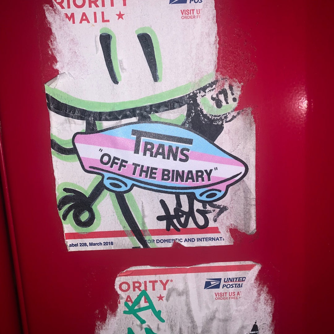 Trans off the Binary Sticker - Etsy