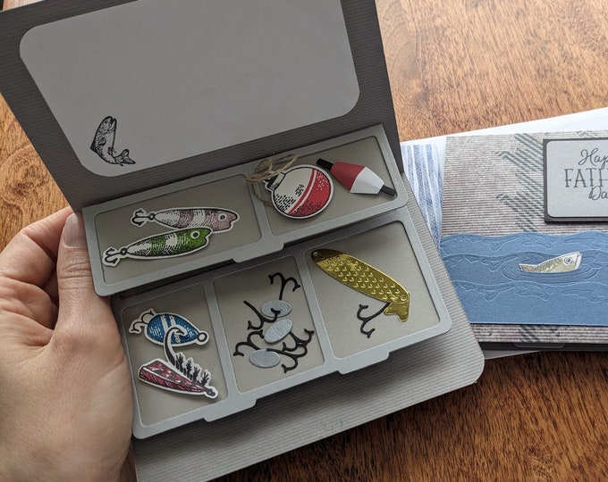 Reel Celebrations: Handmade Fishing Tackle Box Popup Unique Card for ...