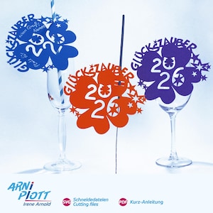 Archivo de trazador SVG Bengala de Nochevieja 2026, deseo de Año Nuevo, colgante de cristal, decoración de mesa, soporte para bengalas, saludo de Año Nuevo, regalo de fiesta