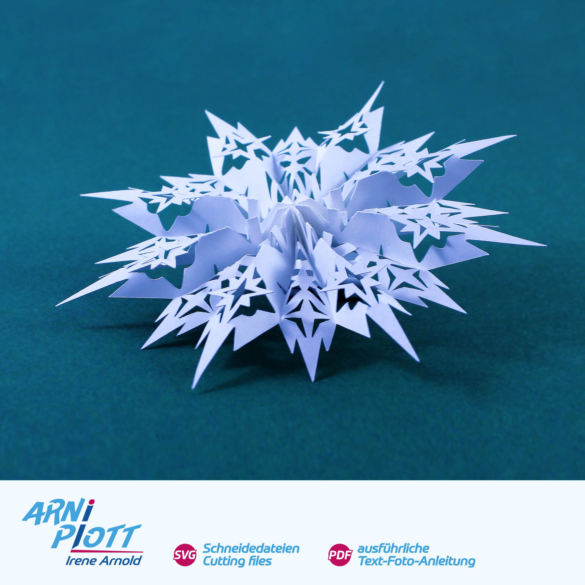 Plotterdatei Papierstern Weihnachtsdeko plotten für Etsy.de