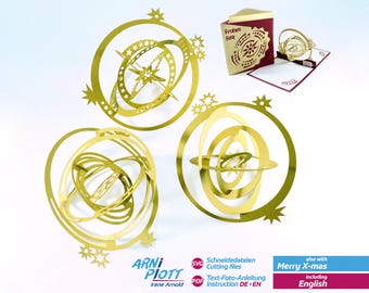 Fichier de traceur boule de Noël, décoration de Noël, carte de Noël pop-up, décoration de sapin de Noël, création de Noël, cadeau de Noël, facile
