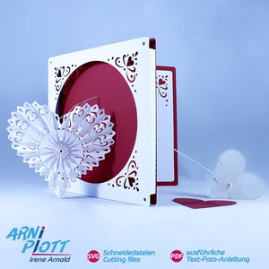 Archivo de trazador - tarjeta de boda especial con corazón extraíble - tarjeta de corazón de amor - tarjeta de lugar, tarjeta de mesa, regalo para invitados (007)
