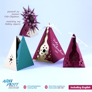 SVGプロッターファイルボックス、ベクターファイルピラミッドボックス段ボール、キャンディーパッケージ、プロッターテンプレート小物、お土産用紙プロッター