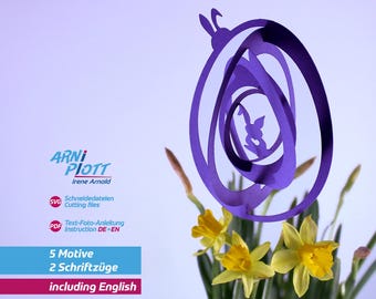 SVG-plotterbestand voor paasdecoraties, eenvoudige paasornamenten, papieren paaseieren, paascadeaus, paasversieringen, Fijne Pasen, plotterbestand