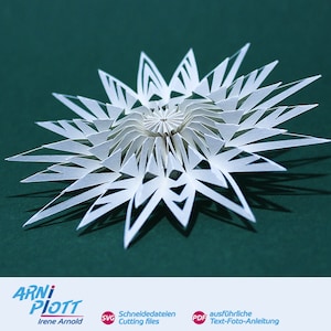Plotterdatei – Weihnachtsstern Papier, Weihnachtsdekoration SVG Rosette plotten, Plottervorlage Weihnachten, Platzkarte, Baumschmuck