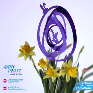 Plotterdatei Osterdeko, einfachen Osterschmuck plotten, Osterei aus Papier, Ostergeschenk, Osterstecker Frohe Ostern, Plottervorlage SVG