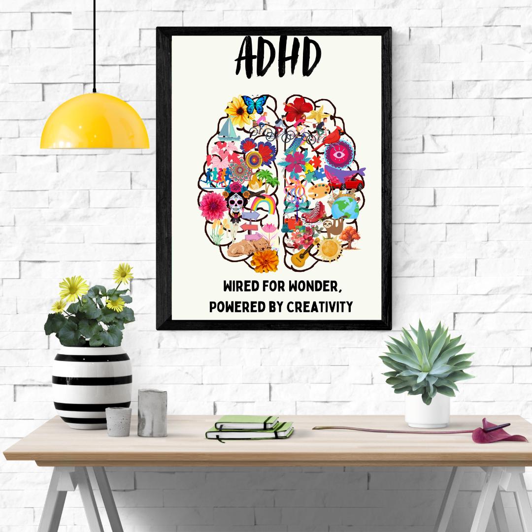 ADHD Poster, ADHD Super Powers, Strengths, Printable Wall Art, ADHD Art ...