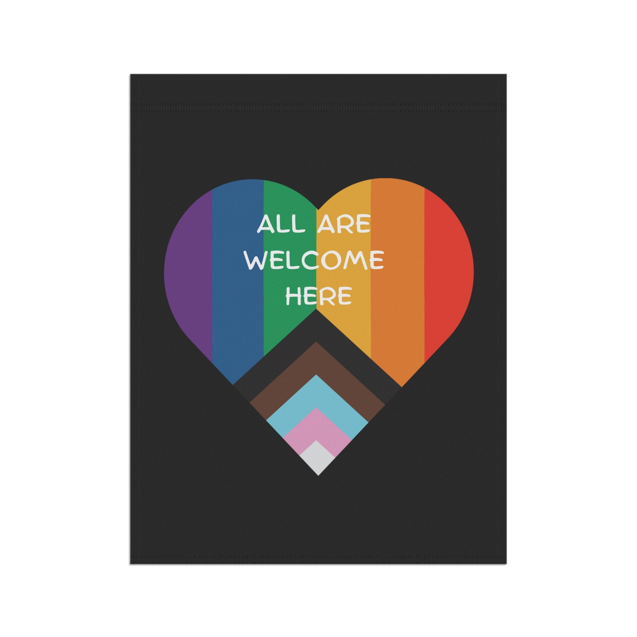 Discover All Are Welcome Here Rainbow Heart Diversity Garden Flag Inclusive House Banner LGBTQ Pride Outdoor Decor Liberal Yard Flag Gay Pride