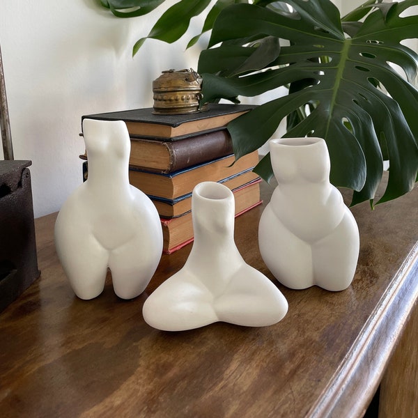 Ensemble de 3 vases en céramique, art féminin, vase pour corps féminin, accessoire pour la maison, décoration d'hôtel et de magasin, vase minimaliste pour la décoration intérieure