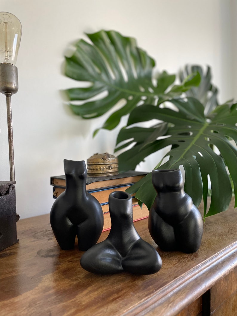 Set of 3 Ceramic Vases Female Art Female Body Vase Home Etsy
