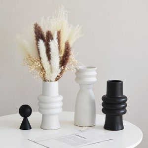 Set of 2 Ceramic Vases Modern Ceramic Vase Minimal Home - Etsy