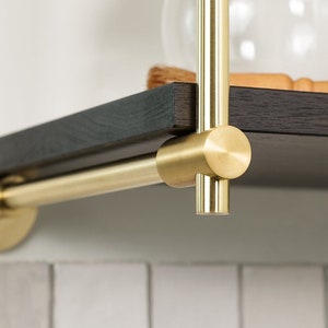 Brass Two-Way Shelf Connector for Modular French Bistro Shelves | The Origin Shelving Unit - Brass Hardware | Custom Shelving Made-To-Order