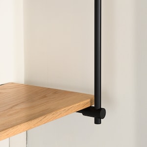 French Bistro Shelving - Matte Black - Modular Bar Shelving | The Origin Standard Shelving Unit - Brass Hardware