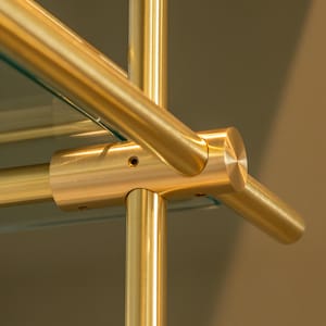 Brass Three-Way Connector for Modular French Bistro Shelves | The Origin Shelving Unit - Brass Hardware | Custom Shelving Made-To-Order