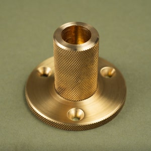 Brass Suspension Flange for Classic Brass Bistro Shelf The Origin Shelving Unit Custom Design Made To Order Knurled