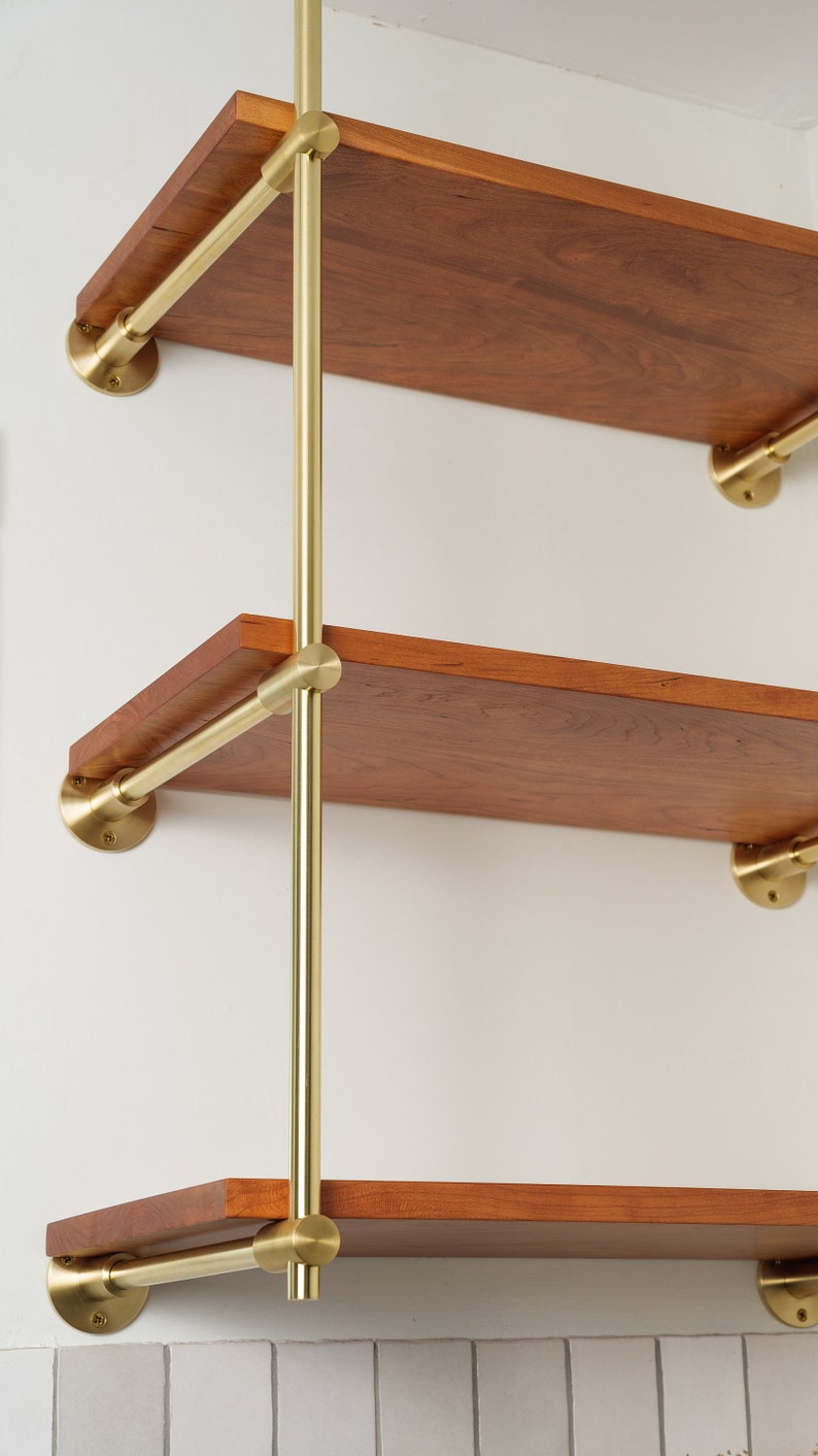 Brass Suspension Flange for Classic Brass Bistro Shelf The Origin Shelving Unit Custom Design Made To Order image 3