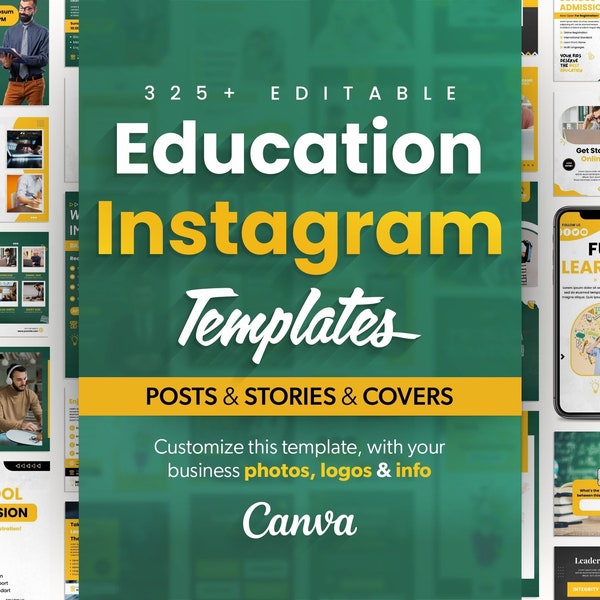 Más de 325 plantillas educativas de Instagram, citas educativas, plantillas para profesores, plantillas de publicaciones e historias, portadas destacadas, plantillas editables de Canva