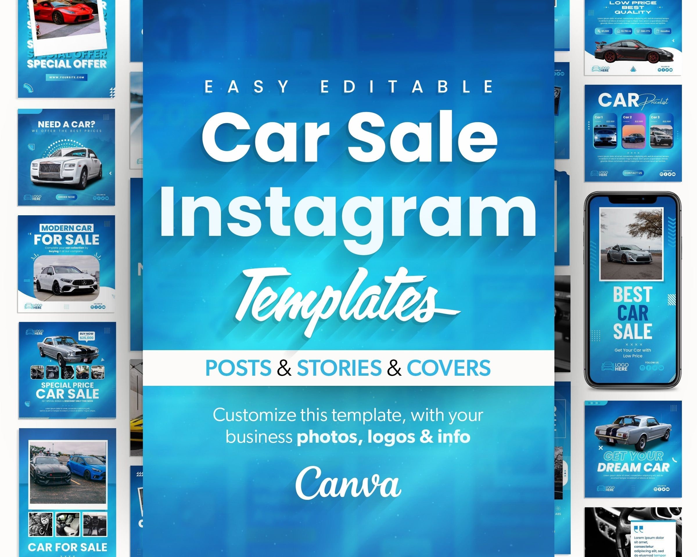 100 Car Sale Instagram Templates, Auto Sale Templates, Automotive
