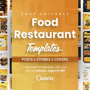 200+ Food and Restaurant Marketing Instagram Post, Story & Post Templates for Restaurant,Engagement Booster Templates, Canva Templates,