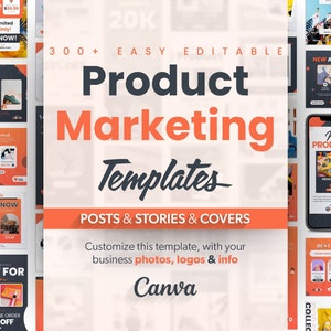 300+ Product Marketing Templates, Small Business Marketing Templates, Modern Product Templates, Marketing Templates, Easy Editable in Canva