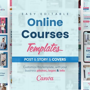 Online Course Marketing Templates, Instagram Online Classes Templates, Interactive Learning Templates, Easy Editable in Canva, Online School