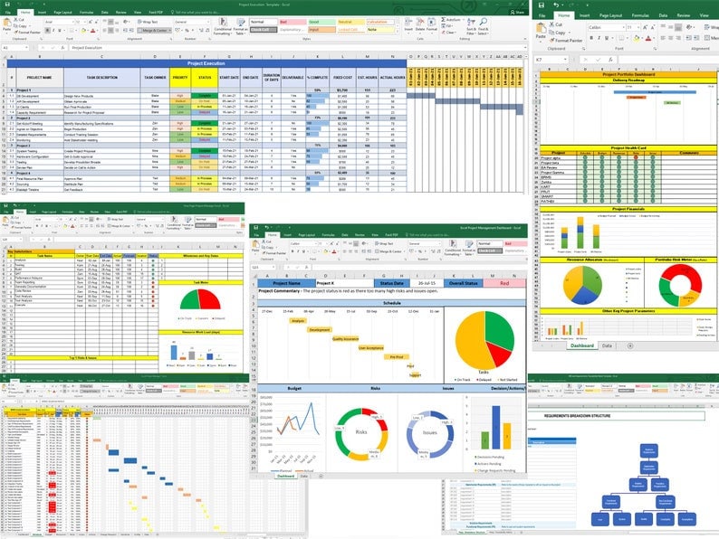 3500 Project Management Templates Excel Powerpoint Word Power Bi Etsy