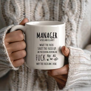 Mug for Manager, Rude Manager Mug, Funny Manager Mug, Manager Coffee Mug, Vocabulary Work Mug, Colleague Mug, Manager Gift, Office Gift