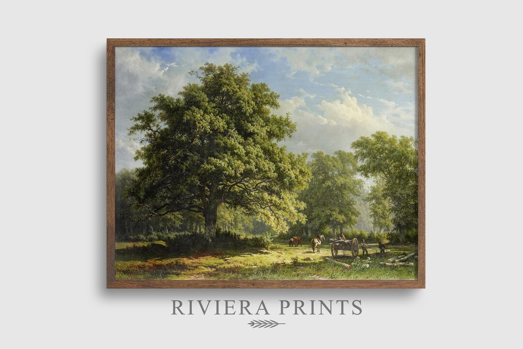 Green Forest Painting Forest Painting Vintage Wall Art Green Nature Art
