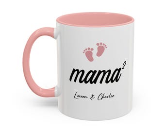 Mama Of Two Mug, Mother Of Two Gift Personalized, Twins Mom Mug, Twins New Mom Gift, Mother's Day Gift,  Custom Mom Of 2, Two Kids.