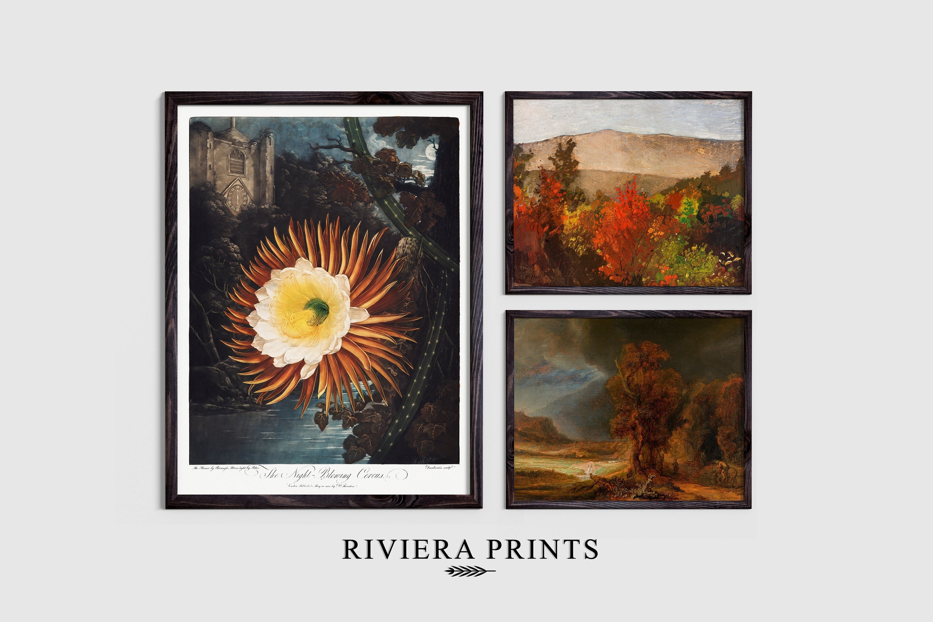 Moody Vintage Landscape GALLERY Paintings | PRINTABLE Wall Set of 3 Prints | Autumn Oil Paintings | Home Art Decor | DOWNLOADABLE | G 28