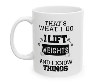 Weightlifting Coffee Mug, Funny Gym Trainer Gift