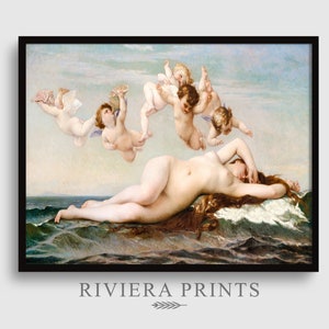 Angels Vintage Painting | Baby Angel Poster | Painting Vintage Wall Art | Rustic Home Decor | Naked Woman Art | PRINTABLE Artwork | 169