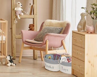 Cesta para libros: cesta para libros de tela para guardería infantil