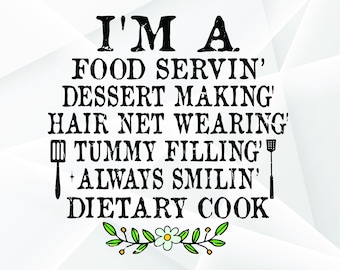 Lunch Lady SVG: Dietary Cook T-Shirt Design (Printable Editable)