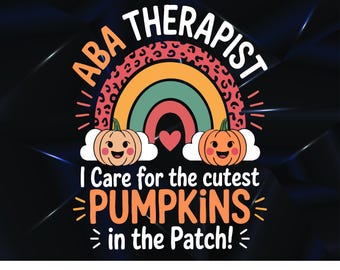 ABA Therapist Pumpkin Patch SVG: Autism Awareness T-Shirt Design (Digital Download)