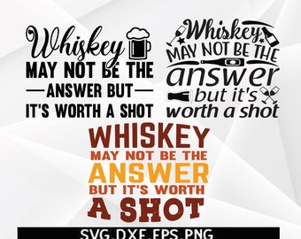Frase divertente sul whisky in formato SVG: "Vale la pena provarla" (file digitali)