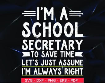 School Secretary SVG Design: Office Clerk Assistant, Manager Appreciation (Digital Files Included)