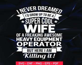 Super coole vrouw, zwaar materieel operator SVG-ontwerp (digitale bestanden)