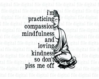 Funny Meditation Shirt SVG: Compassion Mindfulness Design (Digital Files)